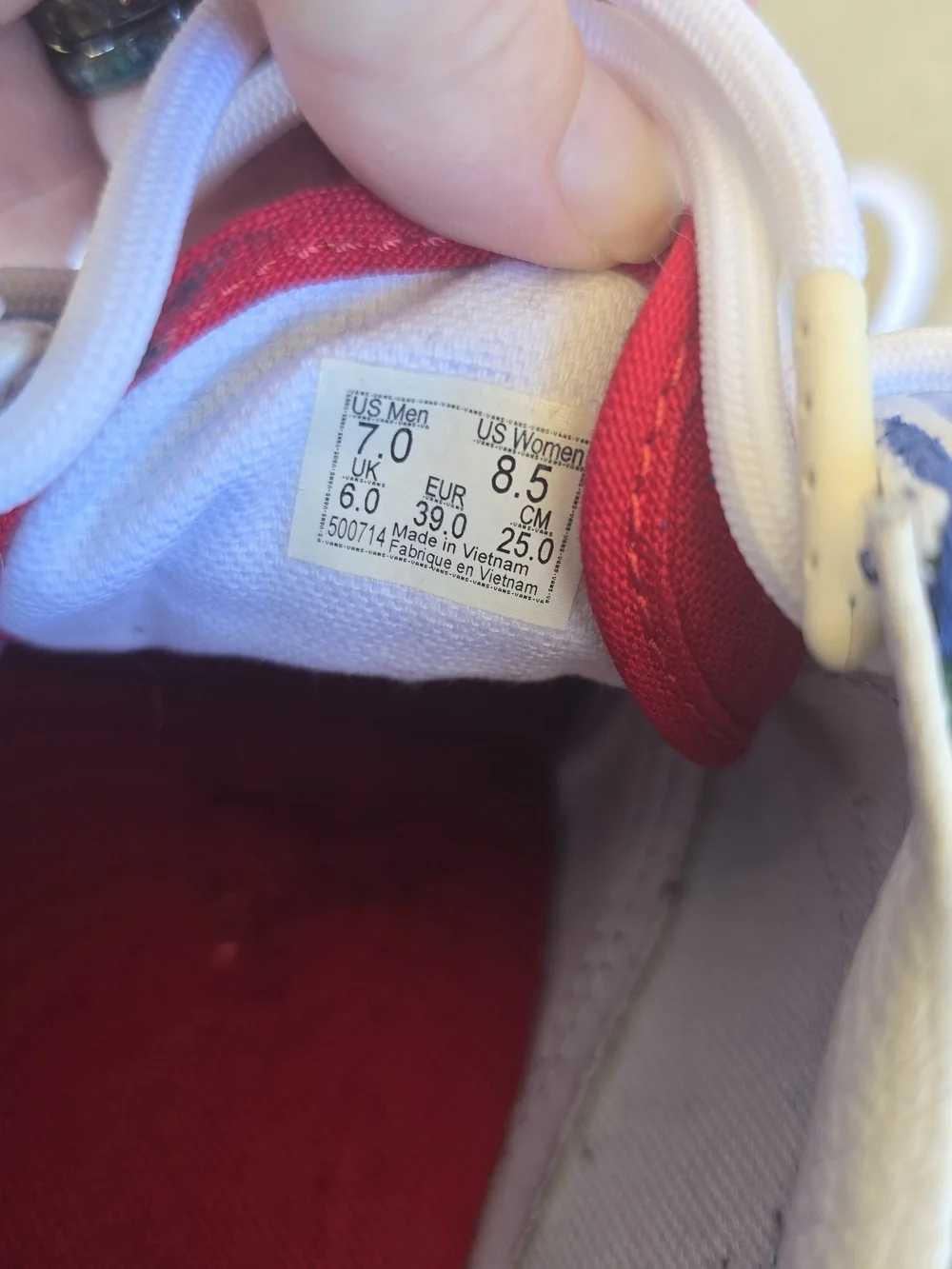Vans Low-Top Sneakers in Blue, Green, White & Red